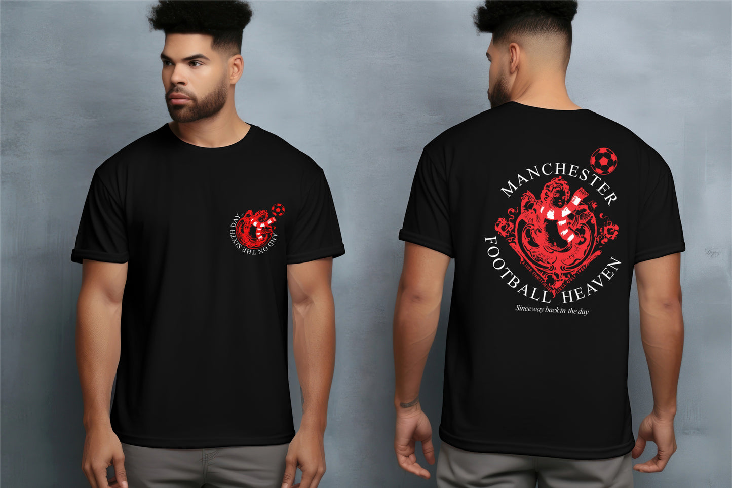 6th Day Football Heaven T-Shirt Red Cherub