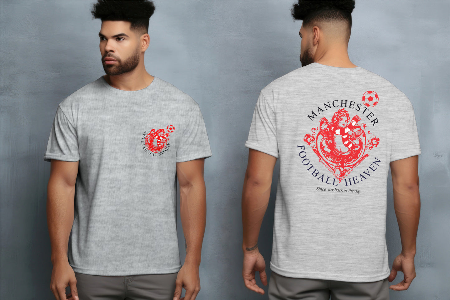 6th Day Football Heaven T-Shirt Red Cherub