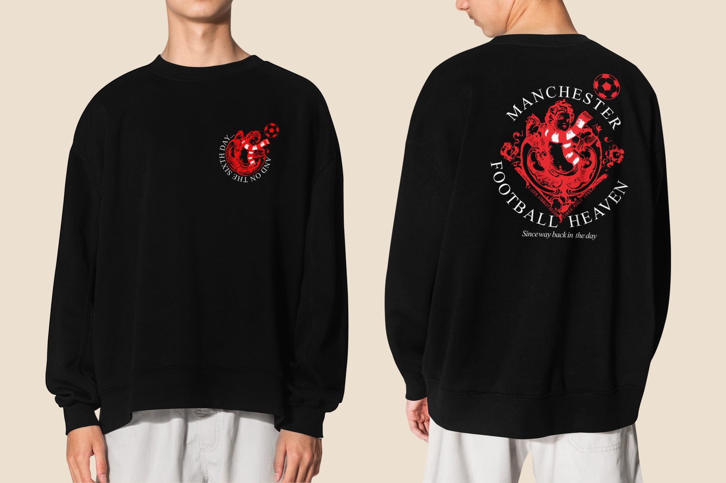 6th Day Football Heaven Sweatshirt Red Cherub