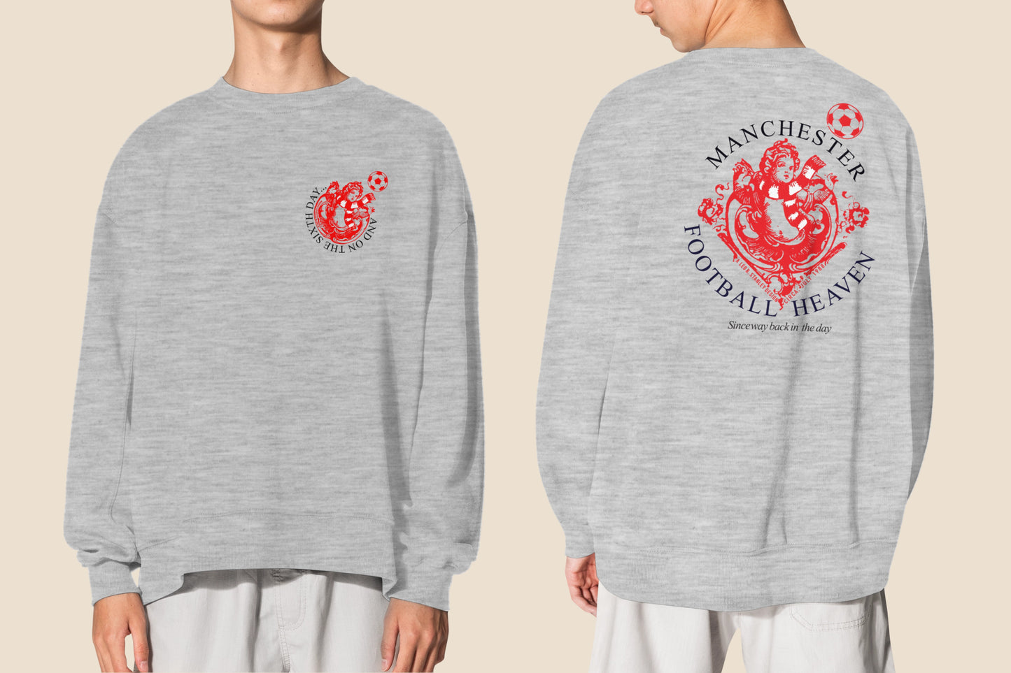 6th Day Football Heaven Sweatshirt Red Cherub