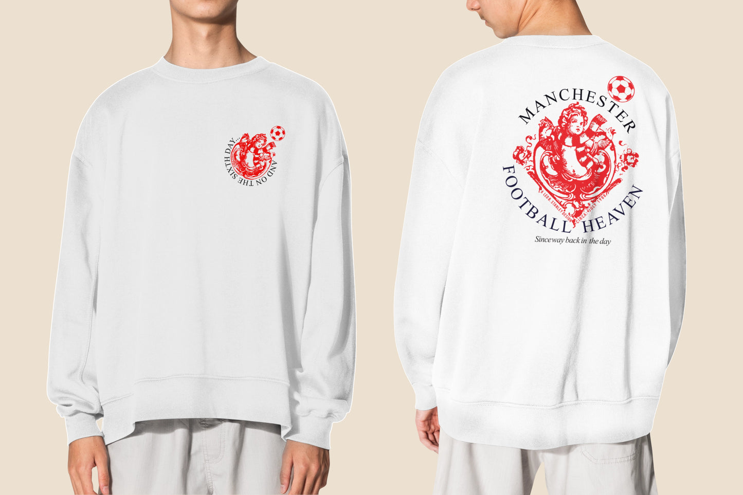6th Day Football Heaven Sweatshirt Red Cherub