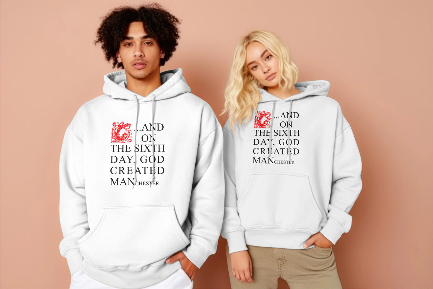 and on the Sixth Day Hoodie Red Cherub