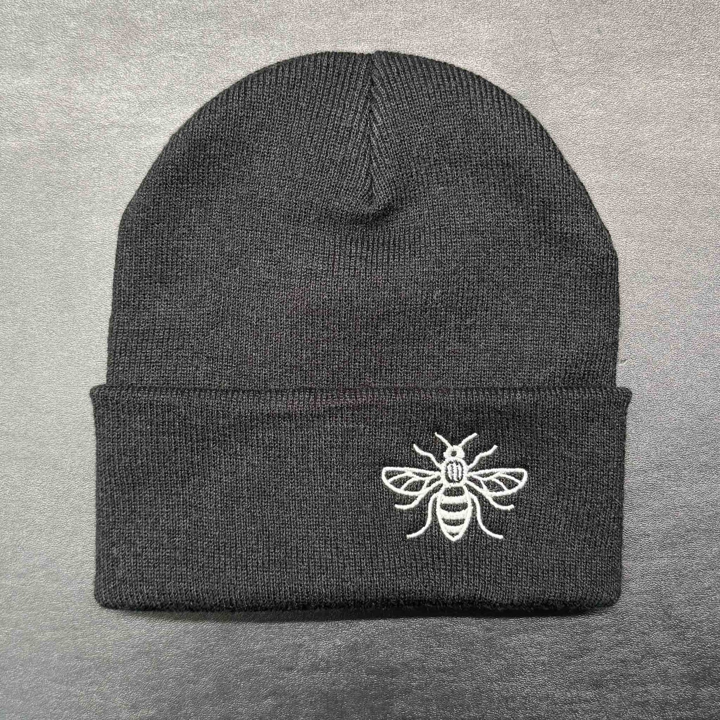 Manchester bee Beanie Hat Dusty Black
