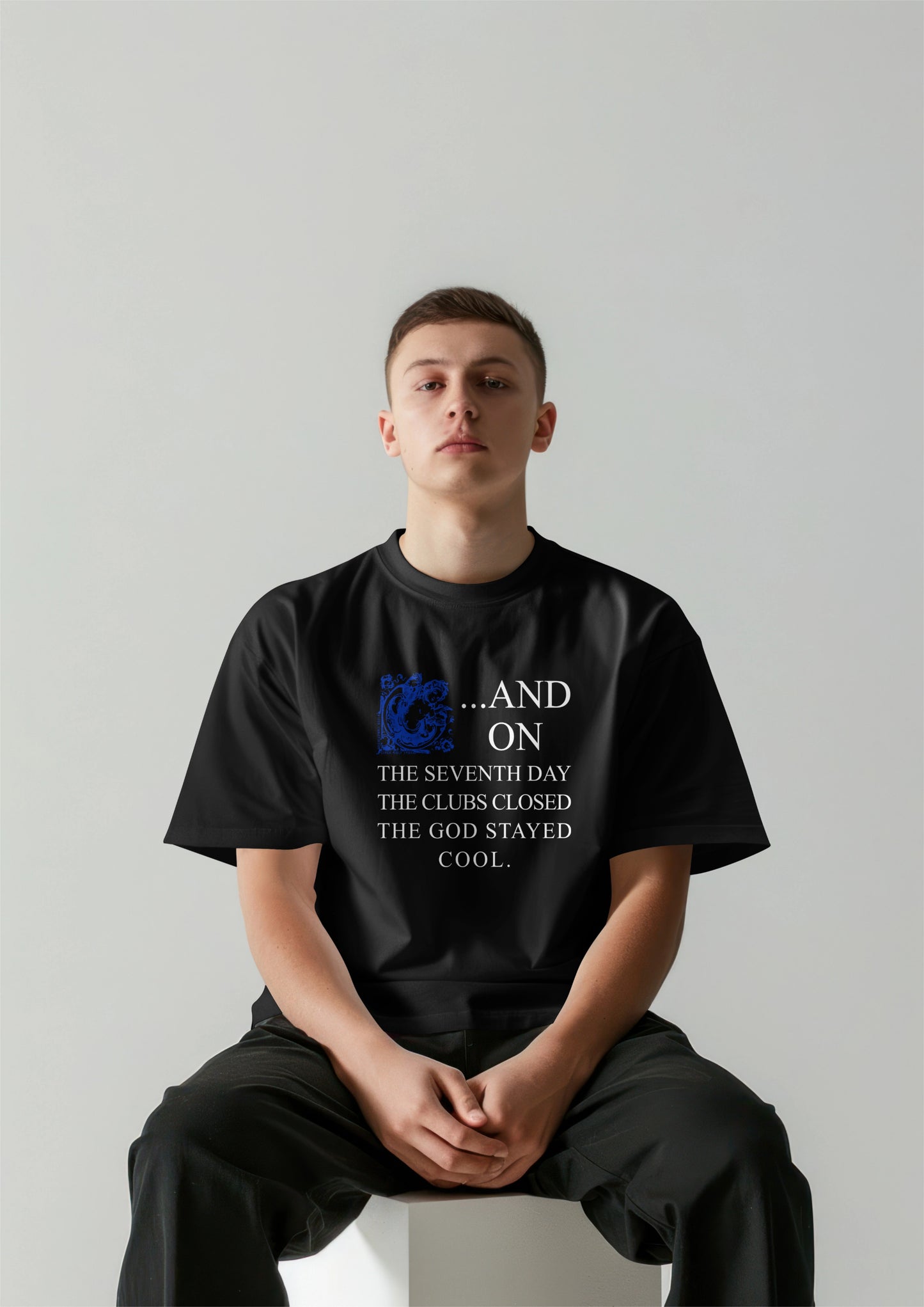 ...And on the 7th Day Short Sleeve T-Shirt Sky Cherub