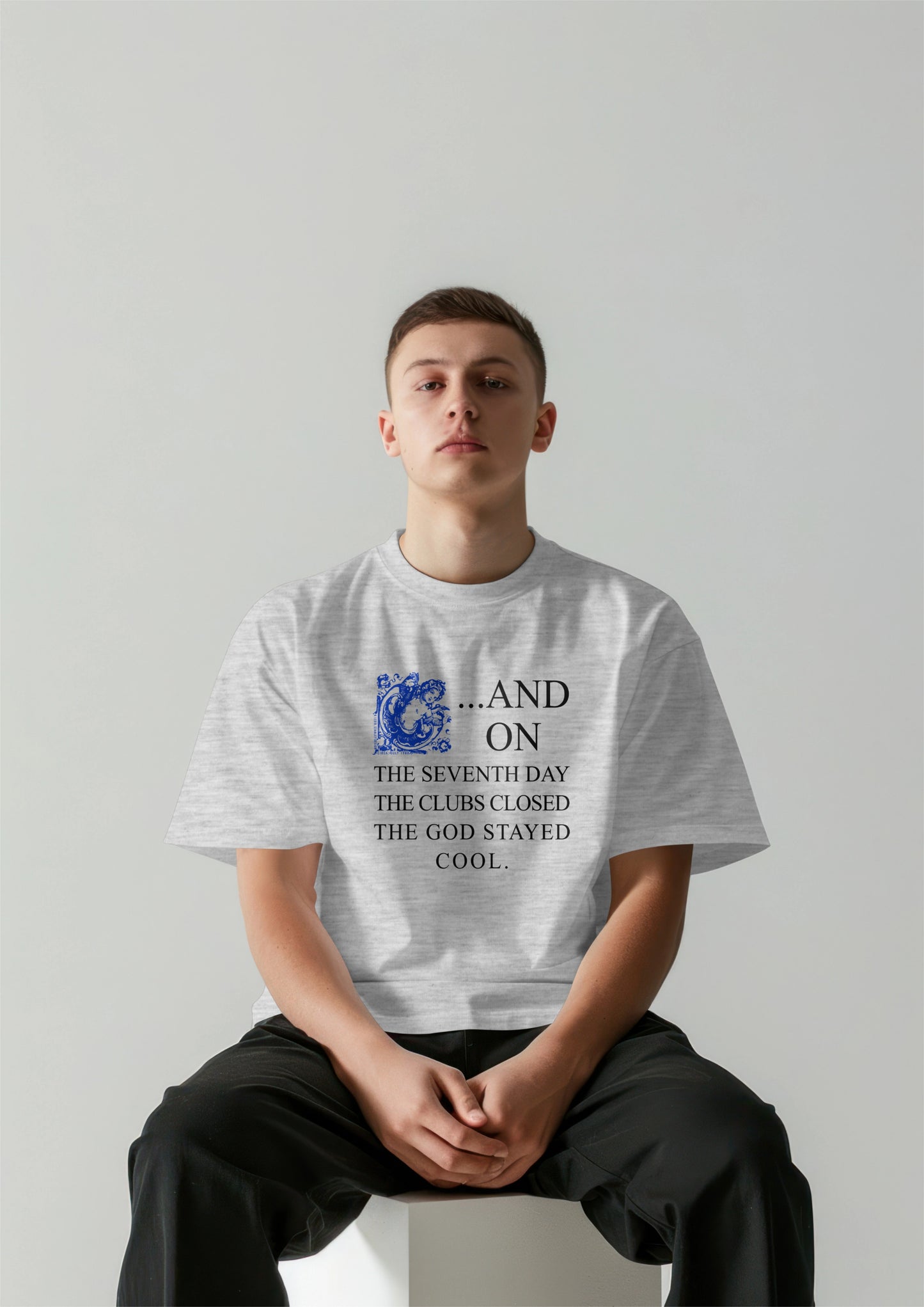...And on the 7th Day Short Sleeve T-Shirt Sky Cherub