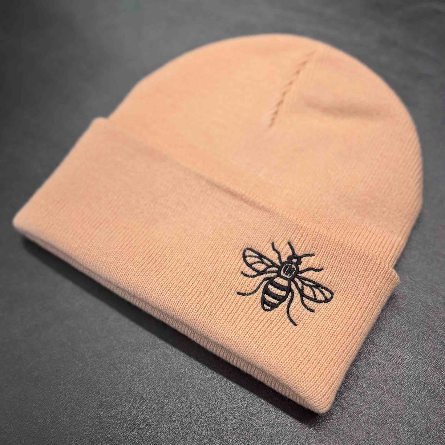 Manchester bee Beanie Hat Dusty Pink