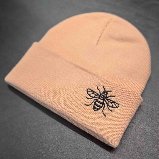 Manchester bee Beanie Hat Dusty Pink