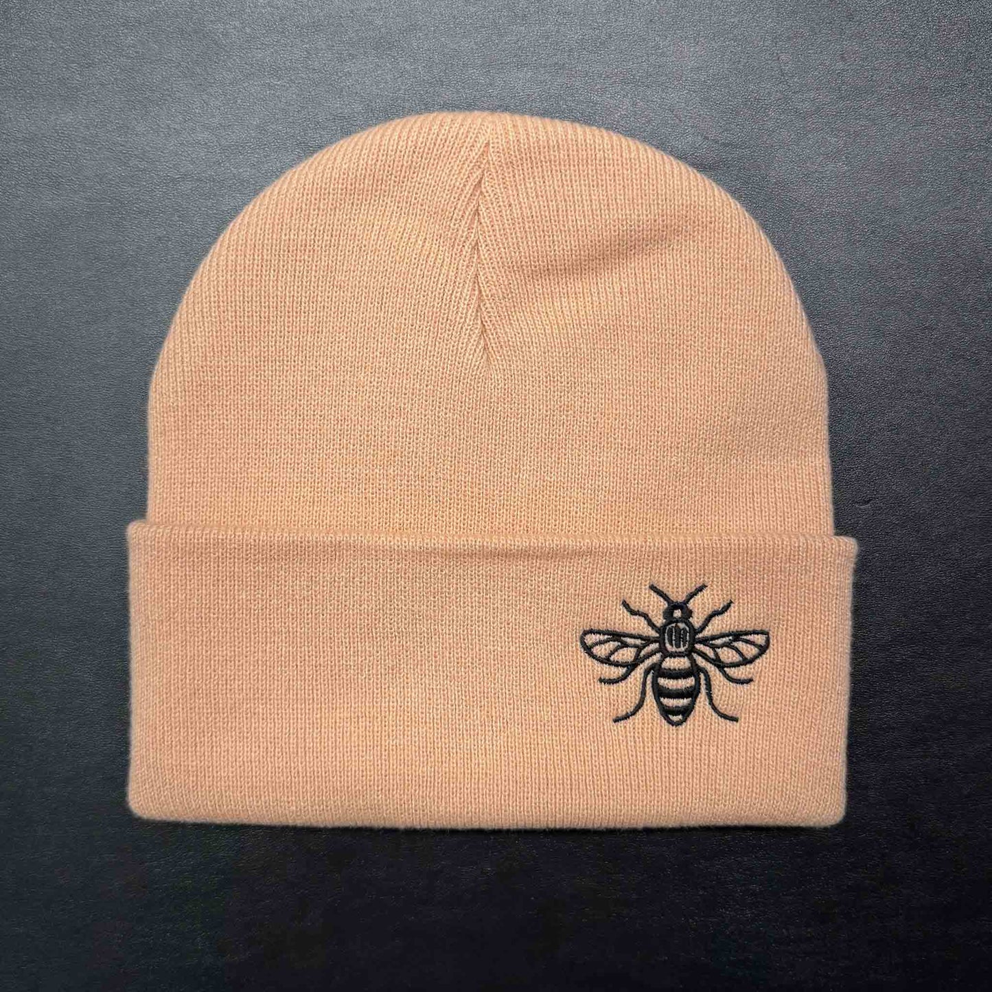 Manchester bee Beanie Hat Dusty Pink