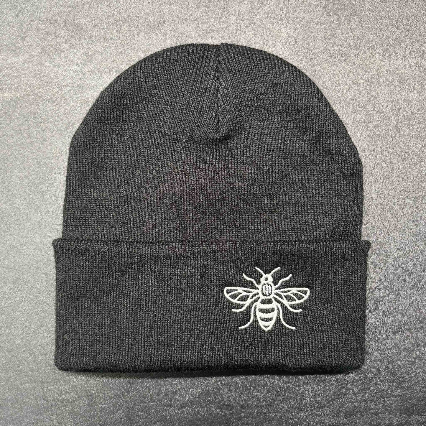 Manchester bee Beanie Hat Dusty Black