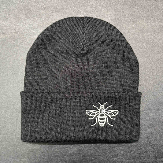 Manchester bee Beanie Hat Dusty Black