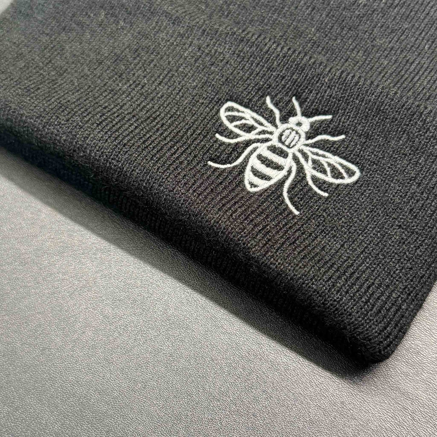 Manchester bee Beanie Hat Dusty Black