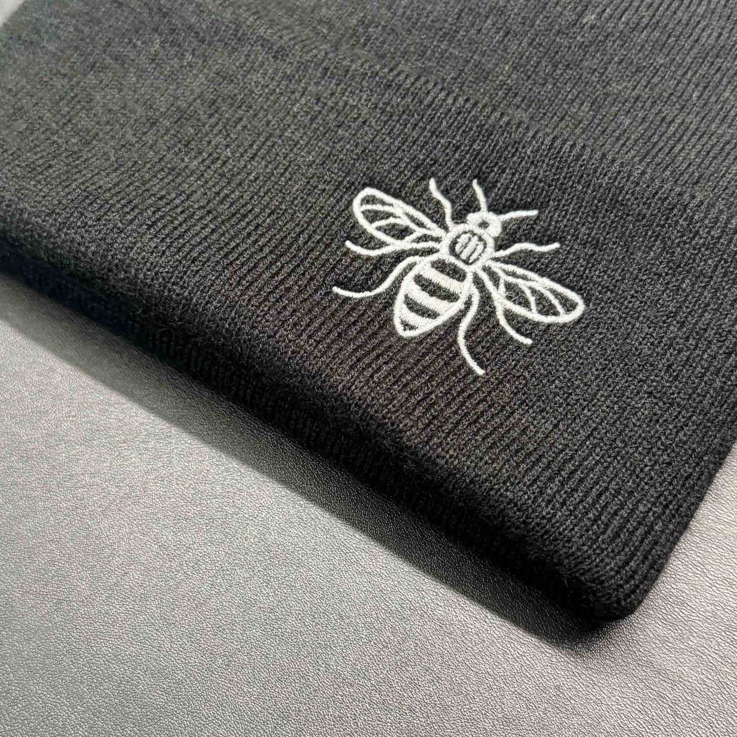 Manchester bee Beanie Hat Dusty Black