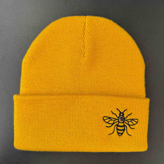 Manchester bee Beanie Hat Mustard