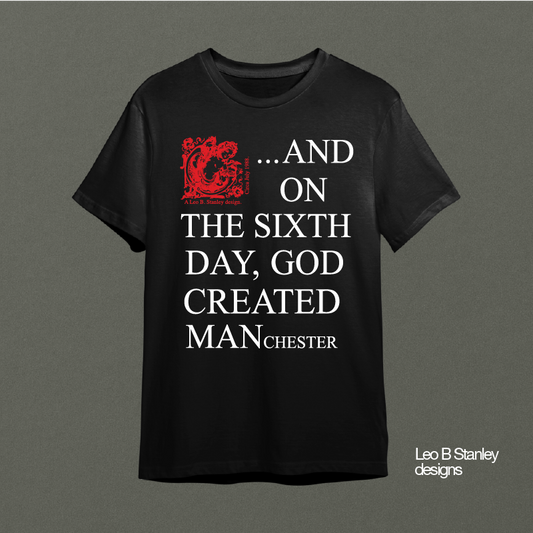 On the Sixth Day T-Shirt Black with Red Cherub